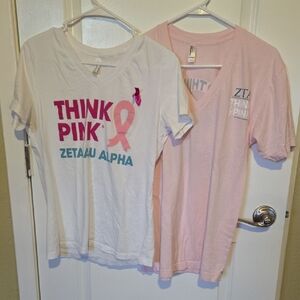 ZTA Think Pink Tees - White and Pink